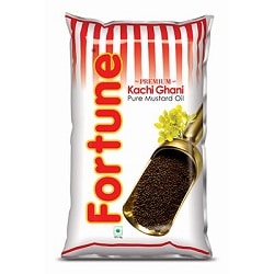 Fortune Kachi Ghani Pure Mustard Oil 1 litre Pouches Fortune Kachi Ghani Pure Mustard Oil 1 litre Pouches